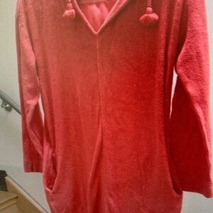 Kids Red Hooded Swim Cover-Up